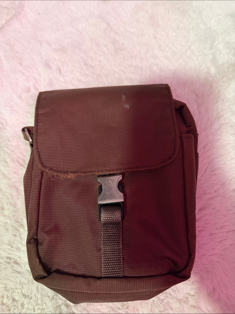 American Eagle Outfitters Brown Nylon Crossbody with Front Buckle
